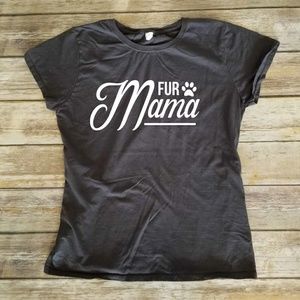 Fur Mama Ladies fitted tshirt - dog or cat mom T